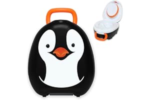 My Carry Potty - Penguin Travel Potty, Award-Winning Portable Toddler Toilet Seat for Kids to Take Everywhere