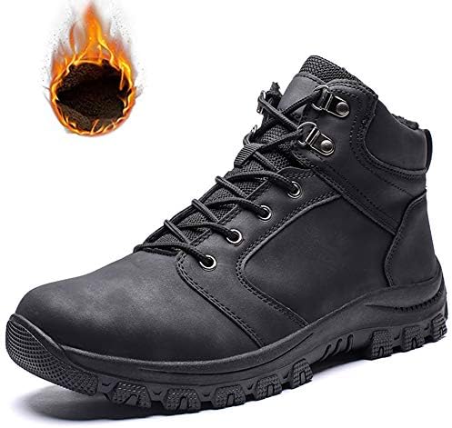 Mens Snow Boots Waterproof Outdoor Hiking Shoes Anti-Slip Ankle Sneakers Fur Lined Warm Winter Boots for Men