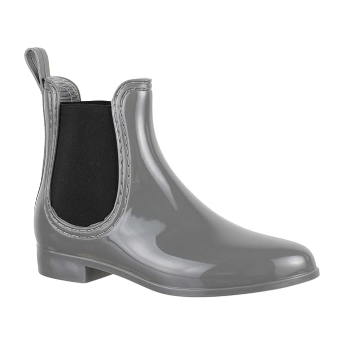 Elara Damen Gummistiefel | Bequeme Lack Stiefeletten | Chelsea Boots