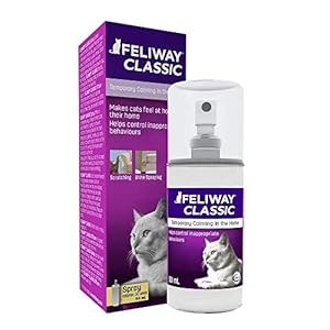 Feliway-Classic-60ml-Spray-60ml FELIWAY Classic 60ml Spray, comforts cats and helps solve behavioural issues and stress/anxiety in the home and on the…