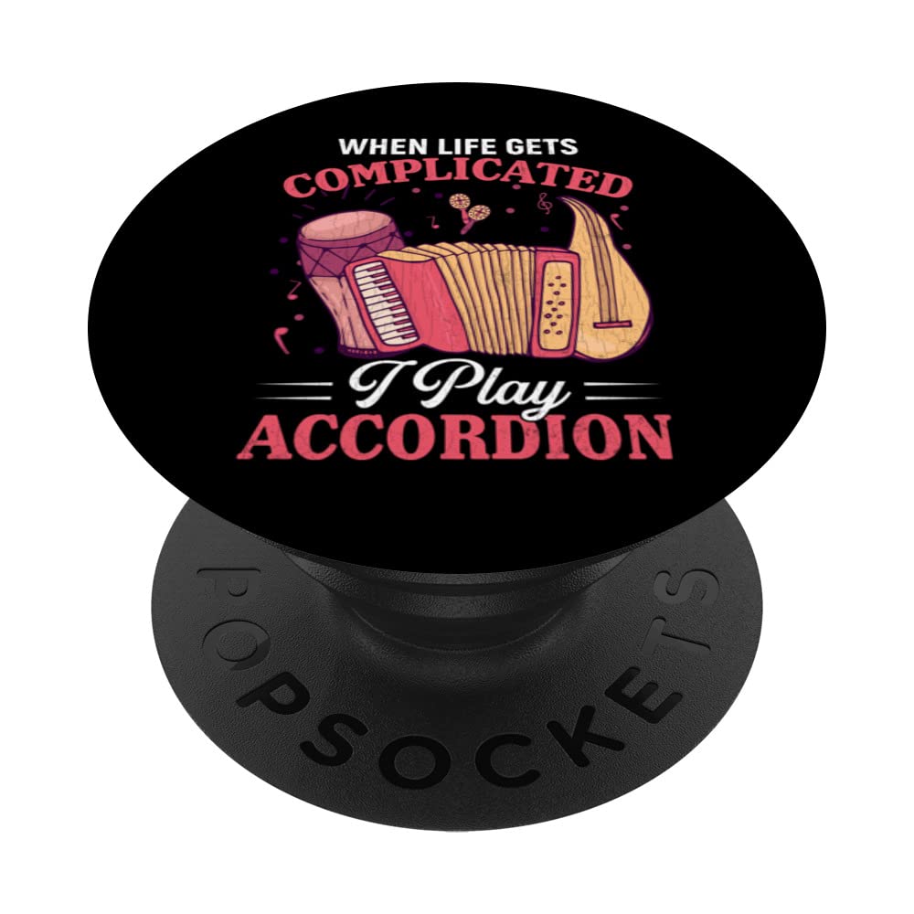 I Play Accordion Funny Accordions Player Musician Graphic PopSockets Swappable PopGrip