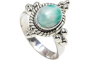 AUDRIELLE 925 Sterling Silver Ring - Oval Shape Gemstone Handmade Ring for Women, Statement Jewelry Gift for Her