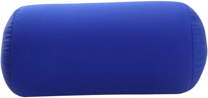 31x17cm Micro Mini Microbead Roll Pillow Neck Column Pillows Squishy Mooshi Beads Offer Comfort & Support for Travel (Dark Blue)