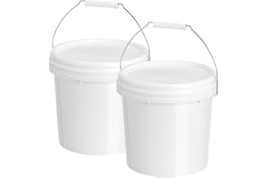 Kichvoe 5L Food Grade Plastic Bucket with Lid and Handle Airtight Sealing Pail for Home Storage Water Paint and Pet Food