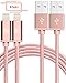 iPhone Charger 10 ft Apple Certified - Durable Braided Long Lightning Cable Compatible with iPhone X/ 8/8 Plus/ 7/7 Plus/IPad Pro [2-Pack, 10-Ft Rose Gold]