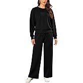 SHEKINI Women's 2 Piece Outfits Lounge Sets Sweatsuits Wide Leg Pants Matching Set Airport Travel Fall Outfit Tracksuit