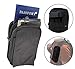 Clakit XL StrapPack Two Zipper Clip-On Pouch (Black), Travel Wallet, Backpack Pouch, Passport Holder
