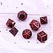 HESTYA Metal Dices Set Polyhedron Dice Compatible with Dungeons and Dragons, Role Playing Math Teaching Table Games Solid Zinc Alloy with Enamel Dice with Storage Bag
