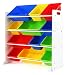Tot Tutors Kids' Toy Storage Organizer with 12 Plastic Bins, White/Primary (Summit Collection) primary
