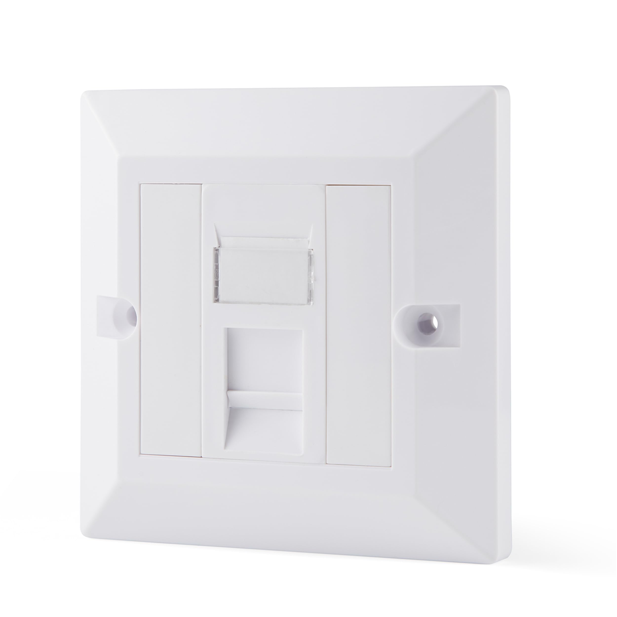 rhinocables CAT6 Ethernet Faceplate | Single 1, Double 2 & Quad 4 RJ45 Gang Wall Sockets | CAT 6 Setup for Printers, VoIP, Phones & More | Network Expansion for Home or Business (1 Port,Pack of 1)