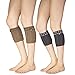 2 Pack of Womens Short Crochet Leg Warmer Knit Boot Socks Topper Cuff Dark Grey/Khaki, One Size