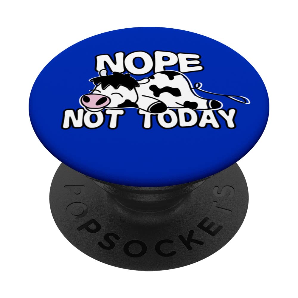 Nope, not today Cute cartoon holstein cow, lazy cows PopSockets Swappable PopGrip