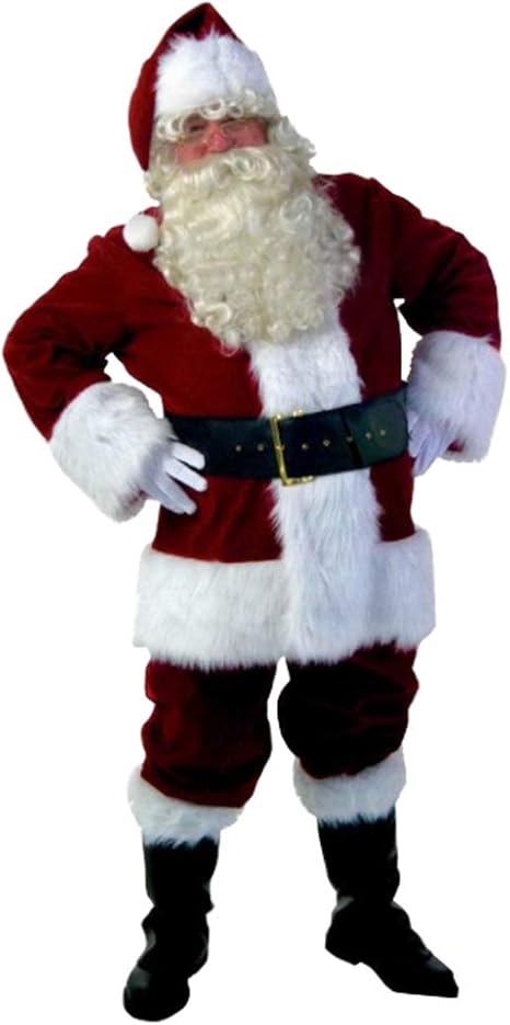 Babbo Natale 10.Zkoo 10 Pezzi Costume Di Babbo Natale Costumi Di Carnevale Per Adulti Rosso Per Altezza 175 190cm Amazon It Casa E Cucina