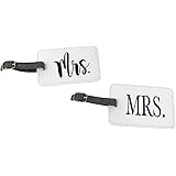 Lesbian Gift for Couple Wedding Engagement Luggage Tag Set of 2 (Mrs & Mrs)
