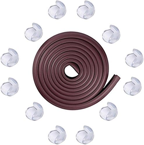 Daystyle Children’s Widen And Thicken ‘L’ Type Anti knock Protection Strip Environmental Protection Anti-collision Strip For Table And Table Corner(79 Inches Long + 12 Corner Guard Protectors)