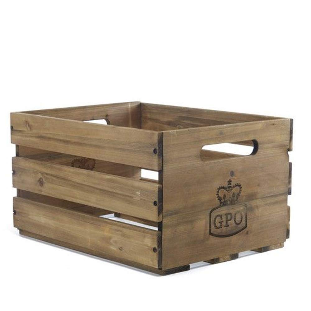 GPO CASSA Wooden Crate for Storing up to 100 12" Records- Wooden Finish