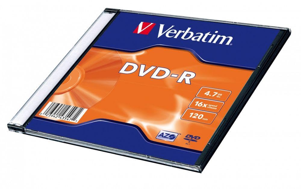 Verbatim DVD-R AZO 4.7GB 16x Matt Silver Surface Slim Case Single
