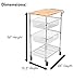 Internet's Best 3-Tier Kitchen Cart with Wire Baskets - Kitchen Island Trolley with Locking Wheels - Removable Cutting Board - 2 Sliding Wire Baskets for Cooking Utensils or Food Storage