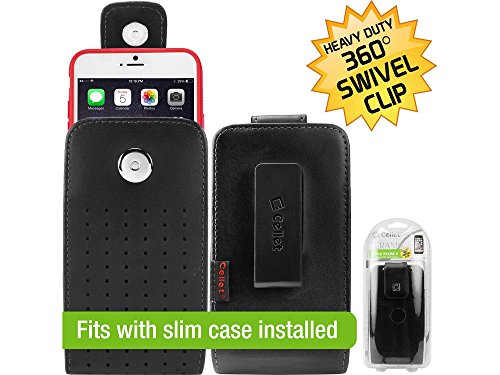 Silent Circle Blackphone 2 Vertical Slide In Genuine Leather Case With Strap Closure And Heavy Duty Swivel Clip Black