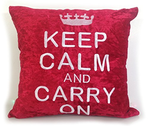 Amazon Com Cushions Cushion Covers Velour Velvet Keep Calm Carry