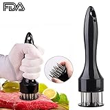 Meat Tenderizer Stainless Steel Needle Professional Tenderizer Kitchen Cooking Tool Black by GESCHOK