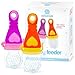 2-in-1 Heart Feeder and Teether Set for Girls | 2 Pack Fresh Food-Fruit Silicone Toy Set for Feeding & Teething