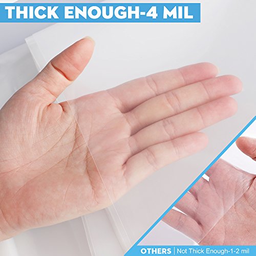 E-Gtong 4 Mil Thicken Plastic Drop Cloth, 9â€™ x 12â€™ Drop Sheet and Clear Plastic Tarp, Heavy and Waterproof Plastic Covers for Paint, Clean, Furniture and Multi-Purpose Surface Protection, 2 Pack