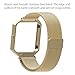 Austrake For Fitbit Blaze Bands with Frame, Replacement Milanese Loop with Metal Housing for Fitbit Blaze Smart Sports Watch Bracelet for Women Men,Large Gold