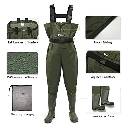8 Fans Waders Waders De Pêche Avec Ceinture De Cuissarde, Imperméable, Isolée, Légère, En Nylon Et Pvc Plissé Pour Homme Et Femme