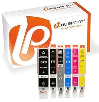 Bubprint 6 Druckerpatronen kompatibel für Canon PGI-570 XL CLI-571 XL für Pixma MG7750 MG7751 MG7752 MG7753 TS8050 TS8051 TS8