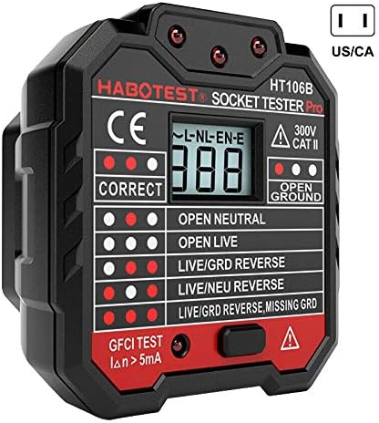 Trkee Socket Outlet Tester Circuit Polarity Voltage Wall Plug Breaker Finder with RCD/GFCI (US Plug)