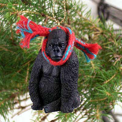 Conversation Concepts Gorilla Tiny Miniature One Christmas Ornament - Delightful, Gold