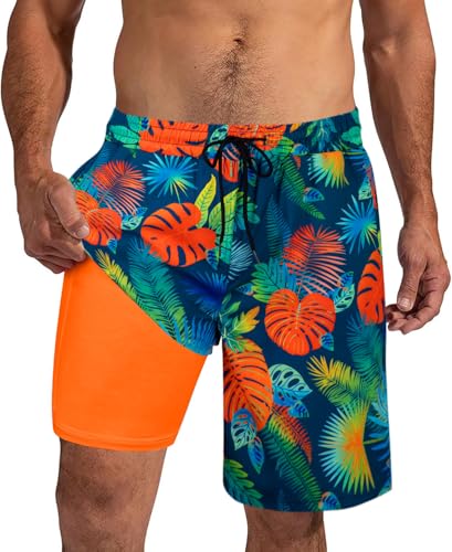 XiaoMoSha Mens 9 Inch Swim Trunks