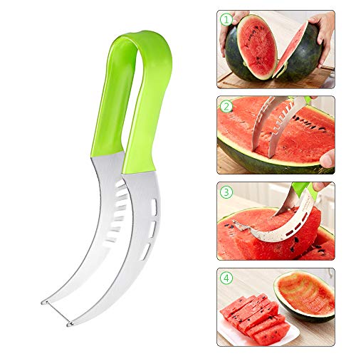 image for NEX Watermelon Windmill Slicer Cutter Stainless Steel Melon Fruit Knif