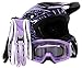 Typhoon Adult ATV Helmet Goggles Gloves Gear Combo Purple (Small)