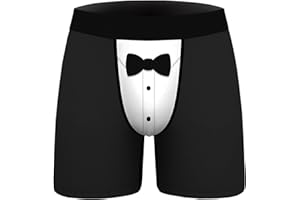 REOCHEL Men's Funny Ugly Christmas Boxer Briefs Underwear Gag Gifts Novelty Holiday Boxer Shorts No Fly