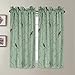 H.VERSAILTEX Ultra Soft Textured Kitchen Curtains Birds Pattern Rustic Curtain Tiers Pair for Café/Bath/Laundry/Bedroom/Kitchen Windows Rod Pocket Small Curtains - (58