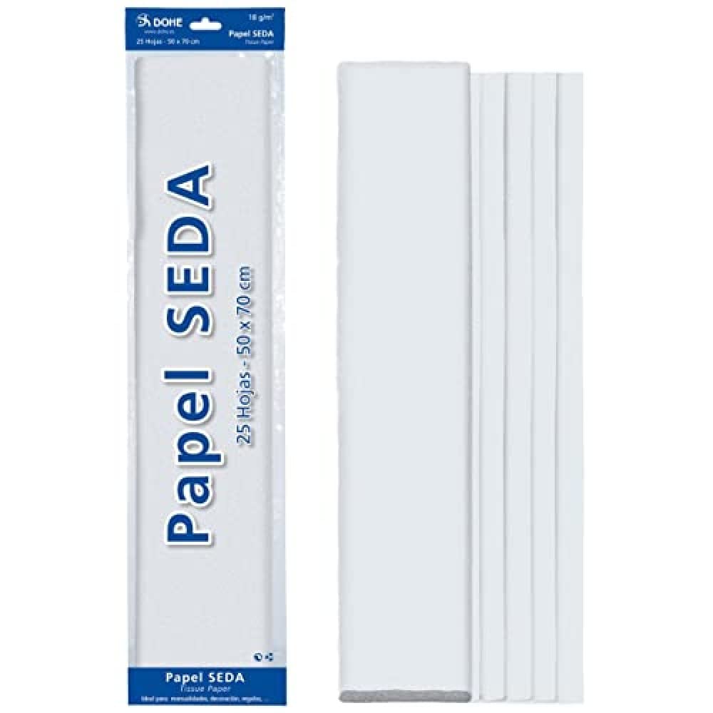 Dohe – Pack of 25 Pieces of Tissue Paper, 50 x 70 cm White