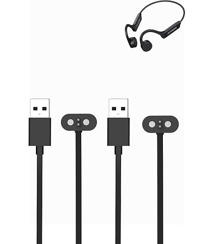 Lot De 2 Câbles De Charge Magnétique Pour Casque SANOTO DG08-MSUK - Compatible Conduction Osseuse - Recharge Stable Et Durable - 7