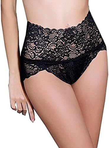 EZMBRAND Hipster 100% Cotton Lace Hollow Out High Waist no Trace Panties for Women