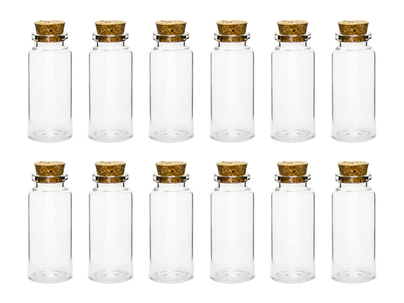 Bottle with Corks 35 ml 3 x 7 cm Set of 12 Glass Bottles Spice Jars Wedding Favours Clear