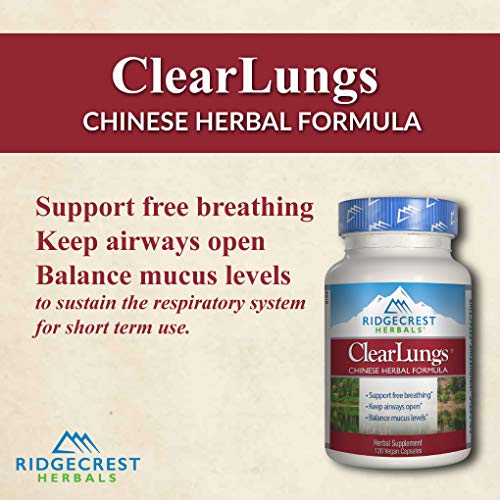 image for Ridgecrest Herbals ClearLungs, Chinese Herbal Formula, 60 Vegetarian C