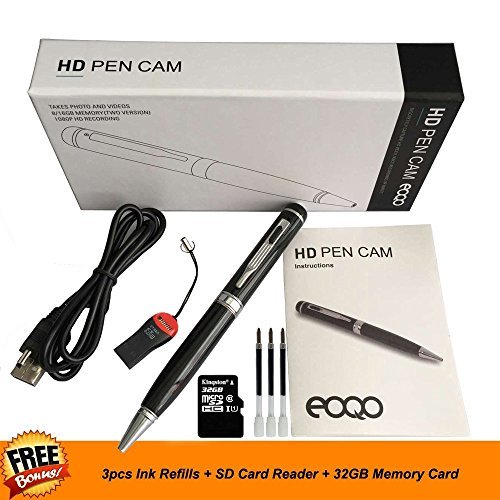 Eoqo 16GB 1920x1080p Spy Pen Camera Recorder Hidden Camera | Real HD Spy Pen Mini Video Camera Recor