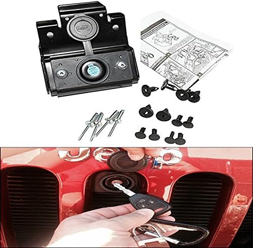 Jeep Wrangler Hood Lock Kit, Automatically codes itself to ignition key during installation