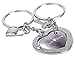 Leegoal Zinc Alloy Heart to Heart Keychain Keyring Set for Couples Lovers