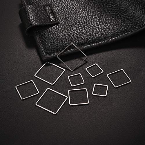 OBSEDE 60pcs Hollow Stainless Steel Charms Pendants Bezels Square Shape Frame DIY Crafts Jewelry Findings for Earring Necklace Jewelry Making,Small Middle Big 3 Models