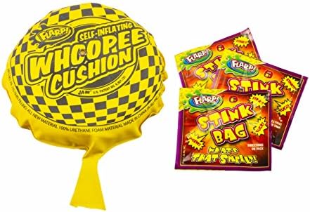 Fart Prank Kit with Self Inflating Whoopee Cushion and 3 Fart Stink Bags - Combine Sound and Smell to Make Kids Laugh Out Loud