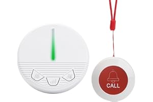 CYSSJF Alert Button for Seniors at Home Caregiver Pager Wireless Call Button Smart Call System Waterproof SOS Call Bell for Elderly Patients at Home 1 Plugin Receiver 1 Waterproof Transmitter