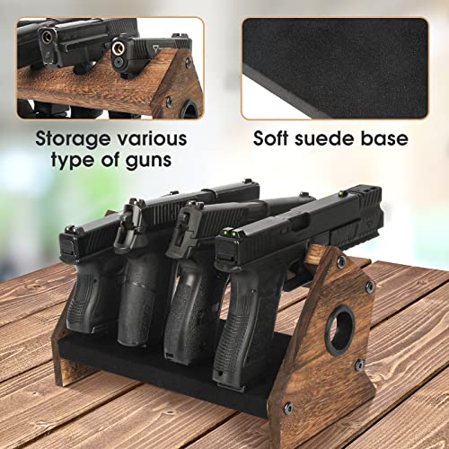 J JACKCUBE DESIGN Rustic Gun Rack for Pistol & Handgun, Wooden Gun
