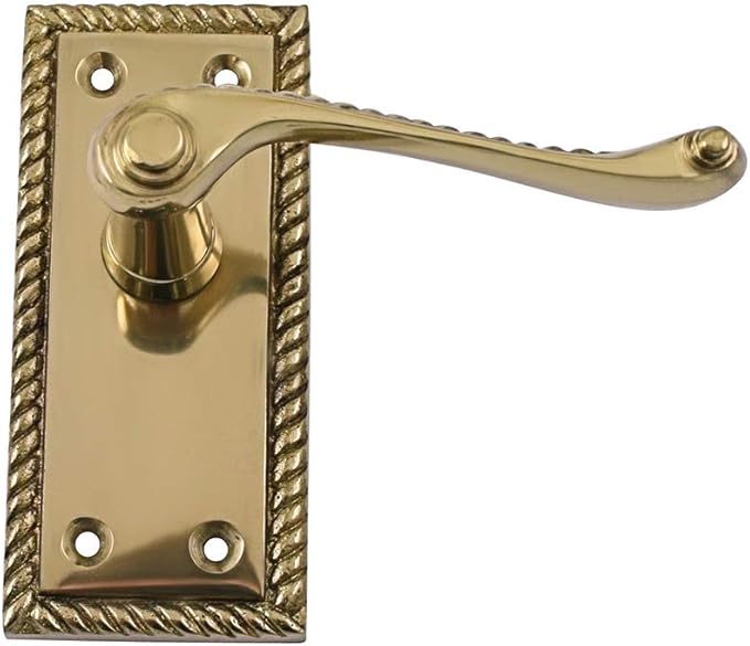 No.688/G Solid Brass Scroll Lever Latch Handles 1 Each